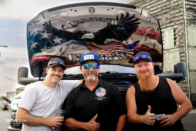 Andre with supporters in front of the Veteran RAM truck at an event