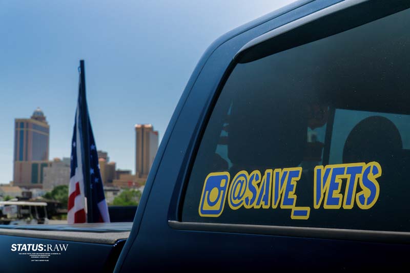 Pick-up Truck with side stickers.