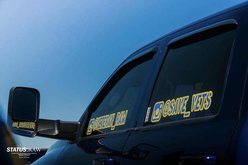 Pick-up Truck with side stickers.