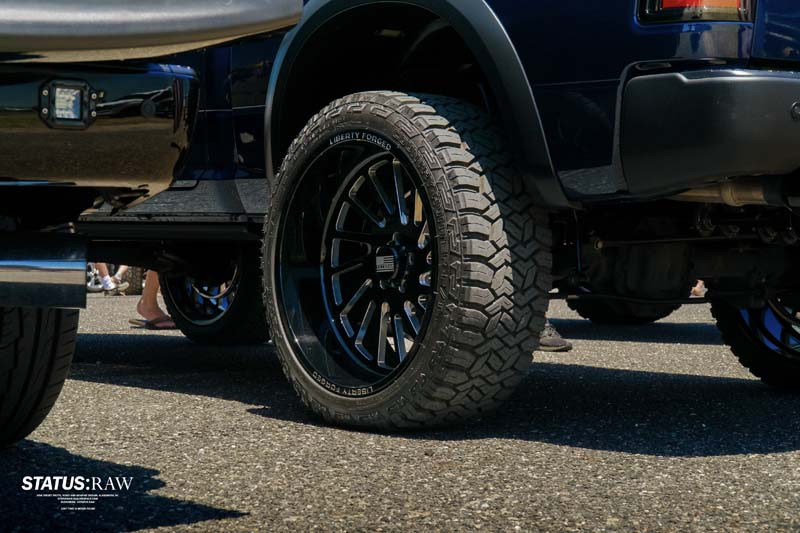 Lifter pickup truck huge tire.